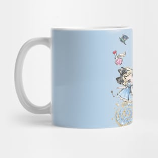 Blond Alice falling into Wonderland Mug